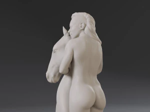 white chess female knight 3D Print Model
