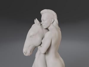 white chess female knight 3Dプリントモデル