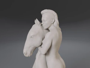 white chess female knight 3D Print Model