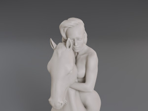 white chess female knight 3Dプリントモデル