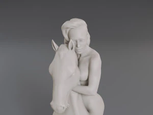 white chess female knight 3D Print Model