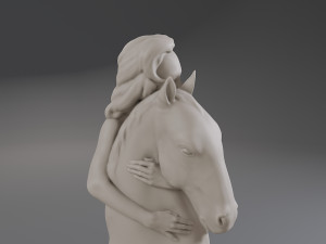 white chess female knight 3Dプリントモデル