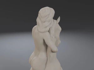 white chess female knight 3D Print Model