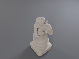 white chess female knight 3Dプリントモデル