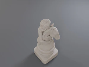 white chess female knight 3D Print Model
