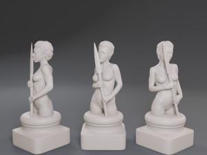 white chess female pawn 3D Print Model