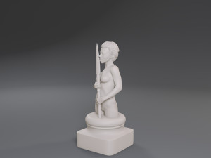 white chess female pawn 3Dプリントモデル