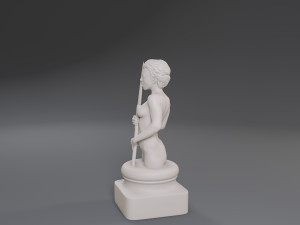 white chess female pawn 3Dプリントモデル
