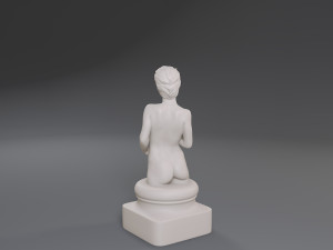 white chess female pawn 3Dプリントモデル