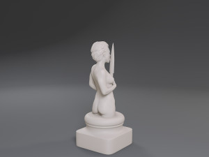 white chess female pawn 3Dプリントモデル