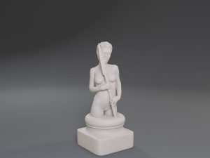 white chess female pawn 3Dプリントモデル