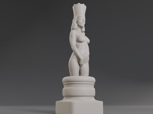 white chess female queen Modèles 3D en vedette