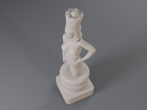 white chess female queen Modèles 3D en vedette