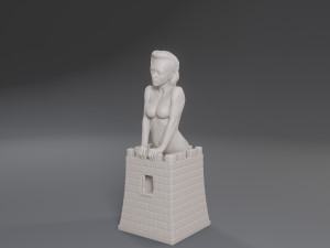 white chess female rook 3D 프린트 모델