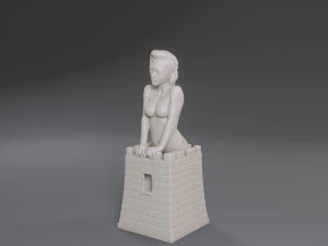 white chess female rook 3D Print Model