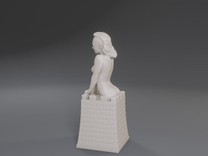 white chess female rook 3D 프린트 모델