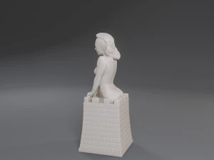 white chess female rook 3D Print Model