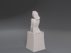 white chess female rook 3D 프린트 모델