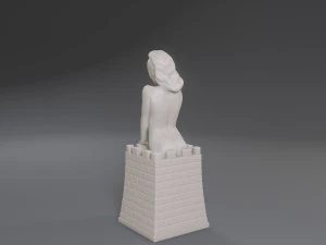 white chess female rook 3D Print Model