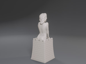 white chess female rook 3D 프린트 모델