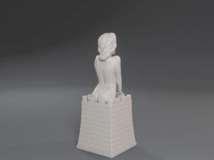 white chess female rook 3D Print Model