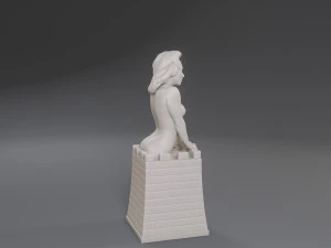 white chess female rook 3D Print Model