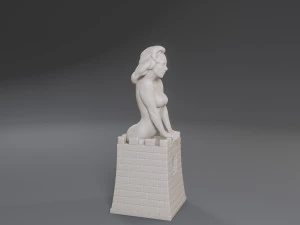 white chess female rook 3D Print Model