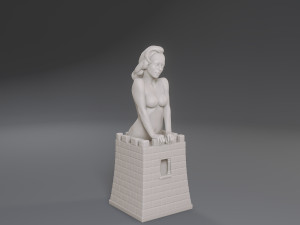 white chess female rook 3D 프린트 모델
