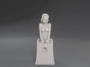 white chess female rook 3D Print Model
