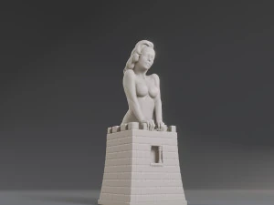 white chess female rook 3D Print Model