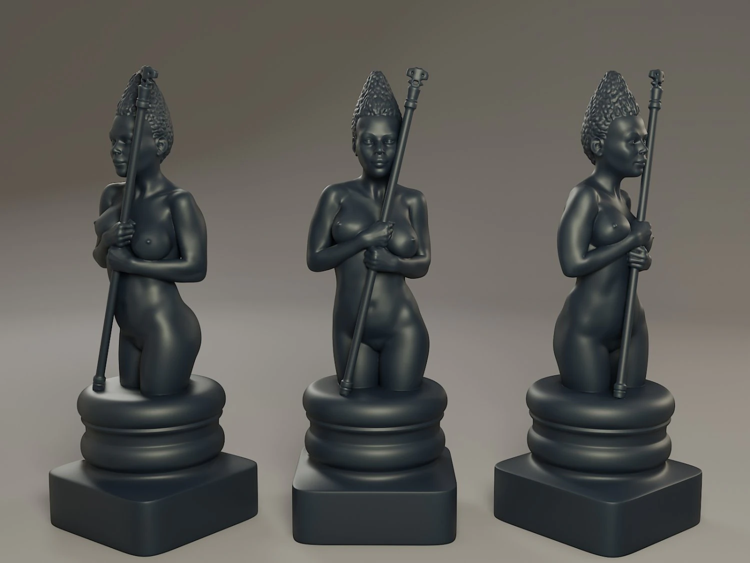 black chess female bishop 3D Print Model .c4d .max .obj .3ds .fbx .stl .blend
