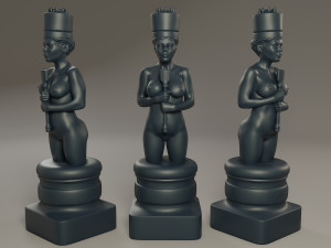 black chess female king 3Dプリントモデル