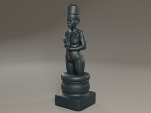 black chess female king 3D Print Model