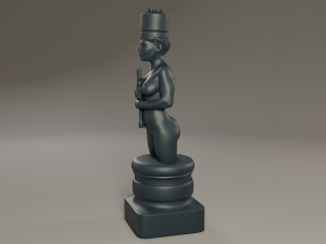 black chess female king 3D Print Model