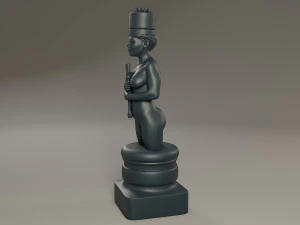 black chess female king 3D Print Model