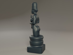 black chess female king 3D Print Model