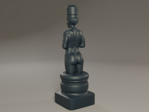 black chess female king 3D Print Model