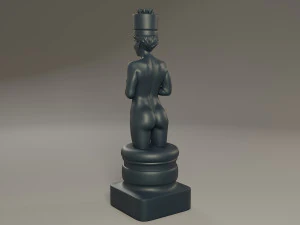 black chess female king 3D Print Model