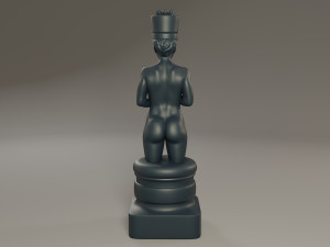 black chess female king 3D Print Model
