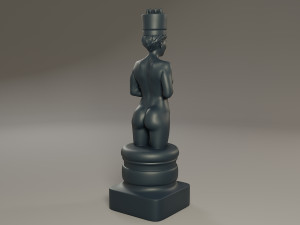 black chess female king 3D Print Model