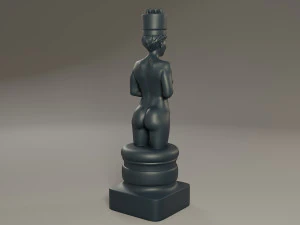 black chess female king 3D Print Model