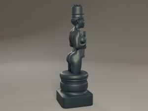 black chess female king 3D Print Model