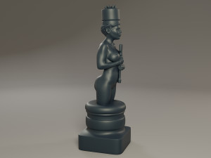 black chess female king 3D Print Model