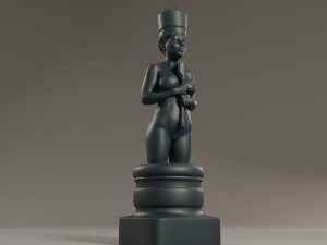 black chess female king 3D Print Model