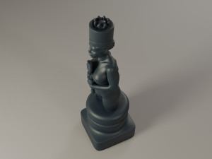 black chess female king 3D Print Model