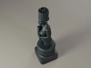 black chess female king 3D Print Model