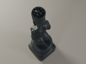 black chess female king 3D Print Model
