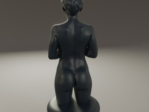 black chess female king 3D Print Model