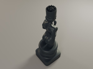 black chess female king 3D Print Model