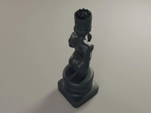 black chess female king 3D Print Model
